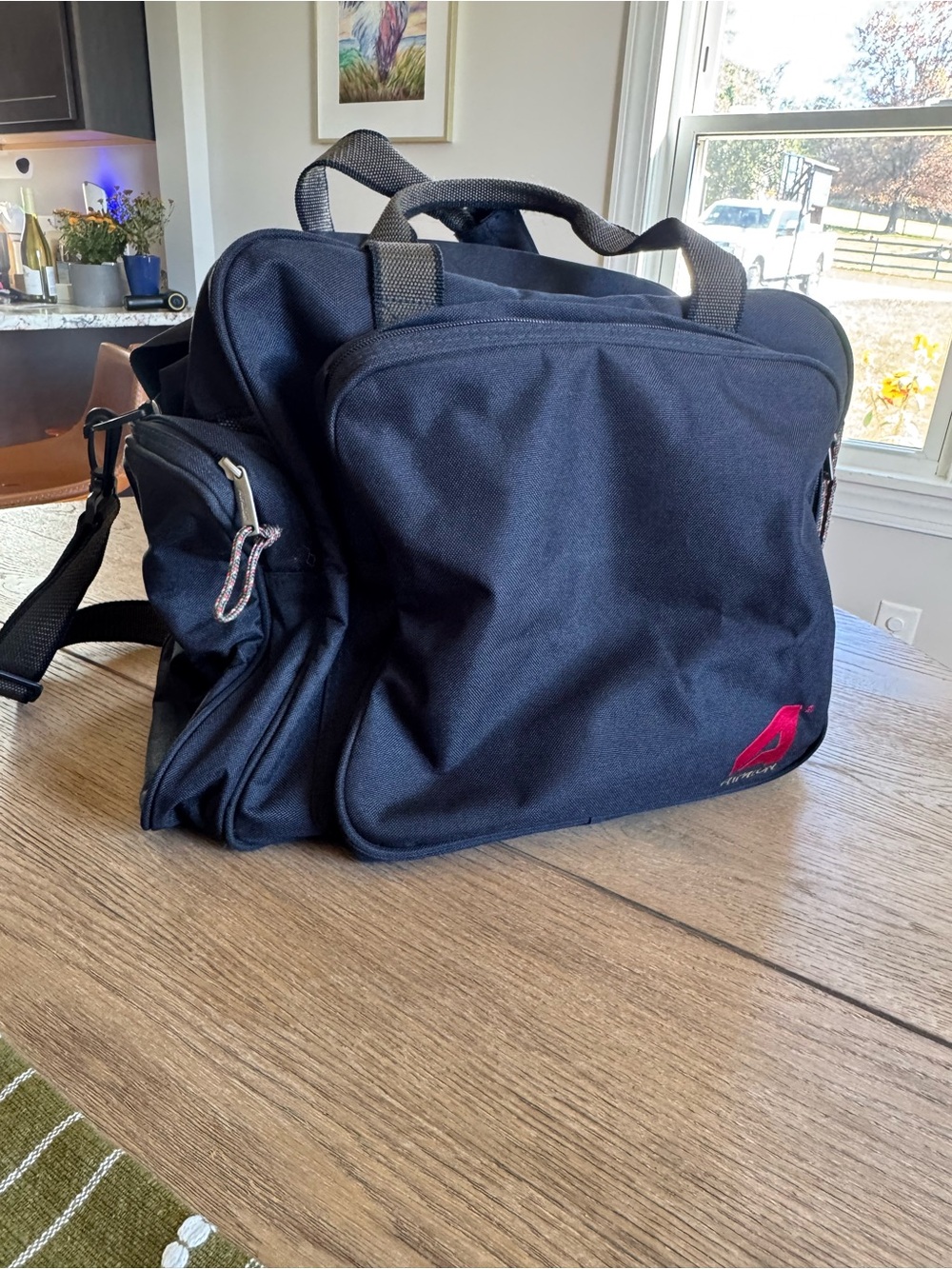 Vintage Athalon Heavy Duty Travel Duffel Bag Navy